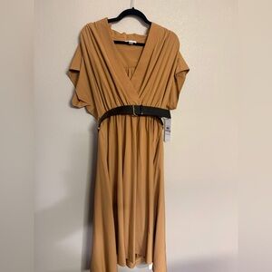 Calvin Klein Tan Maxi Dress with Belt